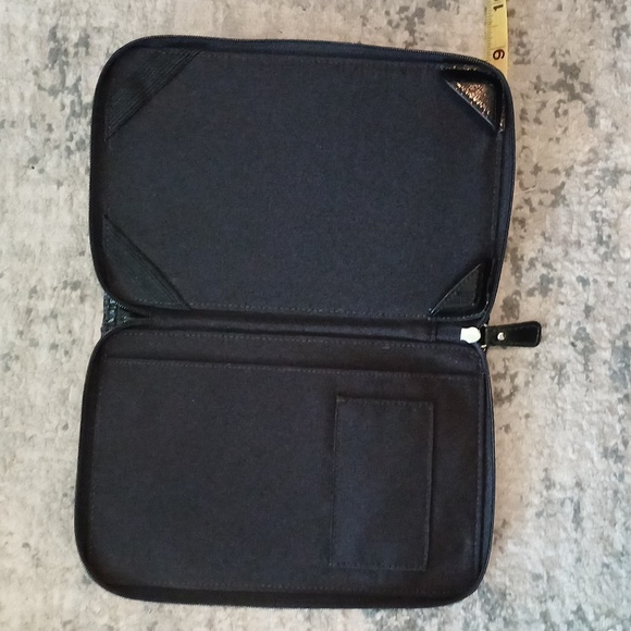 Coach Ocelet Print Black & Silver Glitter Zip Around Tablet Ipad Case 6" X 9" - Picture 7 of 11